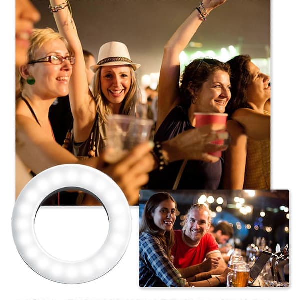 Mobil Selfie Lys USB LED Ringlys 3 Farvetemperaturer Til Selfie Møder Indholdsskabelse Sort[ls] Black