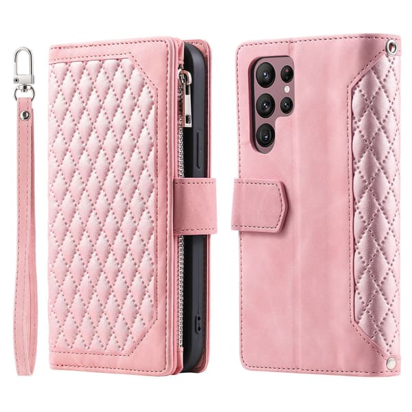 Diamond PU Leather Wallet Phone Case with Shoulder Strap for Samsung Galaxy A55 5G—ls