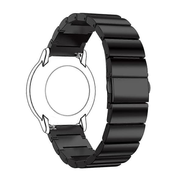 22 mm fladt spænde urrem i rustfrit stål til Huawei Watch GT2e GT2 46 mm (sort) Black