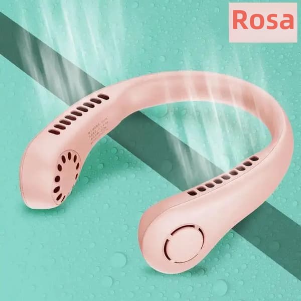 Supmango Bærbar Halsventilator - Mini Støjsvag Elektrisk Ventilator USB Genopladelig L21 Pink