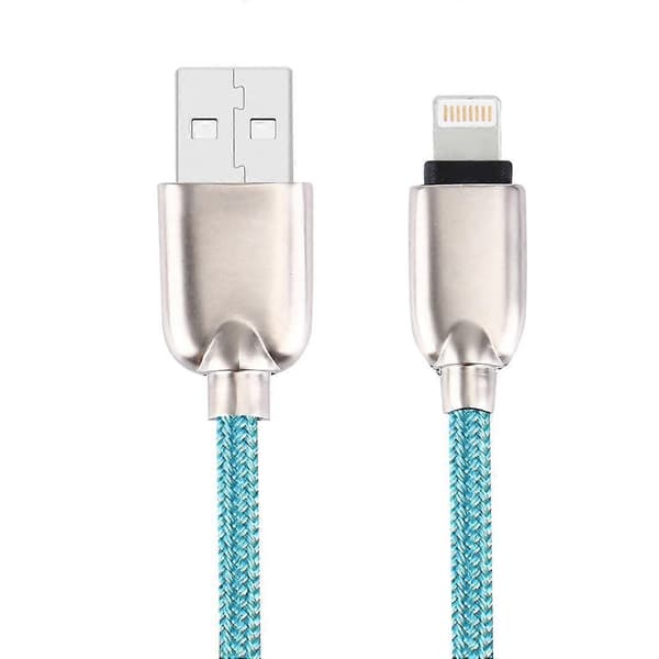 1m flettet 108 kobberkjerner 8-pinners til USB data synkroniserings- og ladekabel for iPhone, iPad Blue