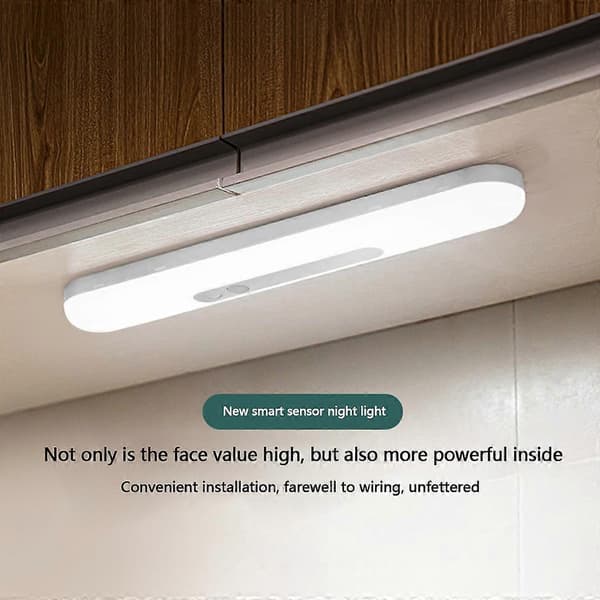 Lang strimmel sensor natlys LED skabslys gang sengeskab lys—ls 18cm (1200mah battery) White light