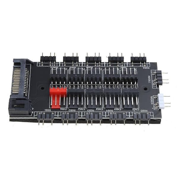 PWM FAN+ARGB LED 2 i 1 Sync Hub Trådløs Controller 1 til 10 Splitter 5V 3PIN—ls