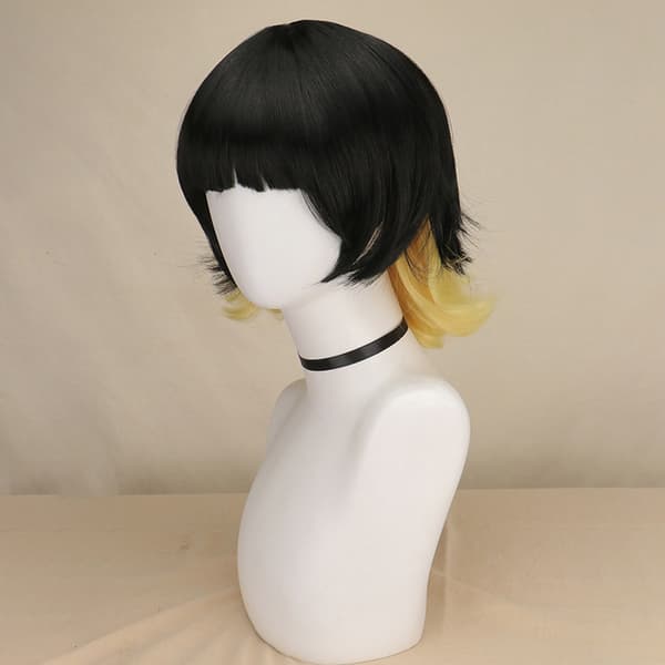 Blue Lock Bachira Meguru Cosplay Paryk Sort Gul Kort Hår Ha