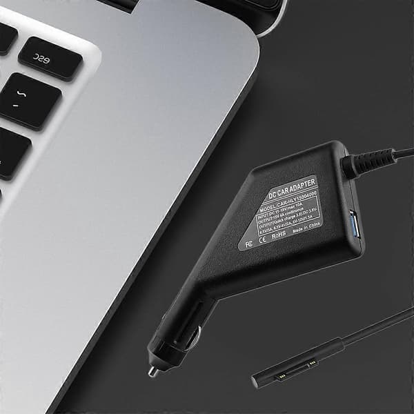 Bærbar Surface Biloplader med QC 3.0 USB-udgang 15V 4A til Surface Laptop—ls