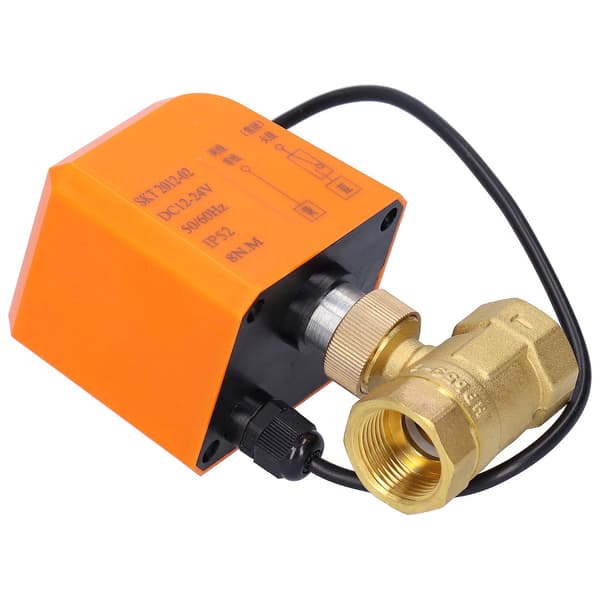 DN20 Professionel 2-vejs elektrisk kugleventil DC12/24V 2-leder messingkugleventil tilbehør