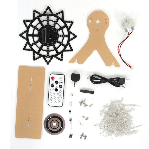 Farverigt LED Flash Plug In DIY Elektrisk Roterende Pariserhjul Transparent Kit