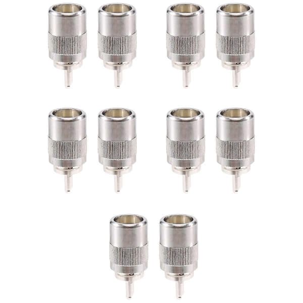 10 stk. plugg UHF hann PL259 plugg lodde RG8 RG213 LMR400 7D-FB kabel sølv-Perfet