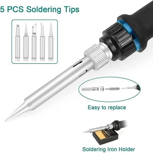 Visible Electric Soldering Iron 100W Soldering Iron Kit Adjustable Temperature 180℃~500℃ with ON/OFF Switch