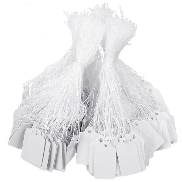 200-pack paper labels / price tags with string White