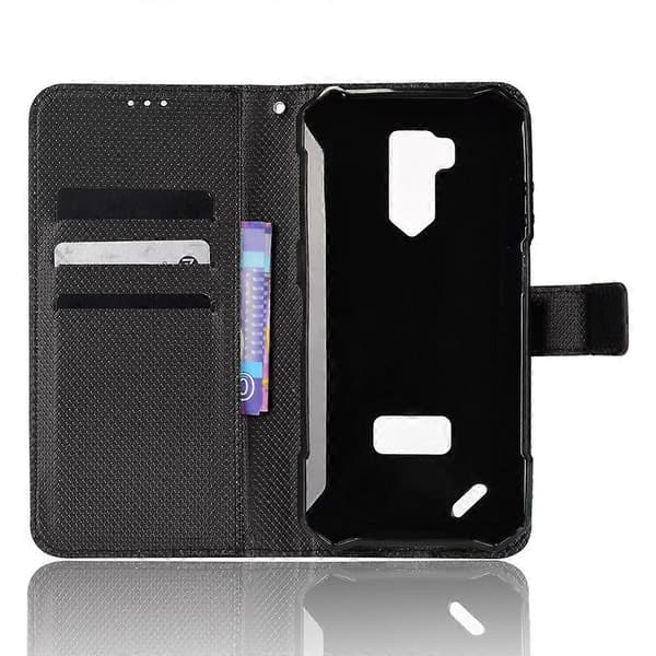 Til Ulefone Armor X9 Diamanttekstur Læder Telefoncover Black