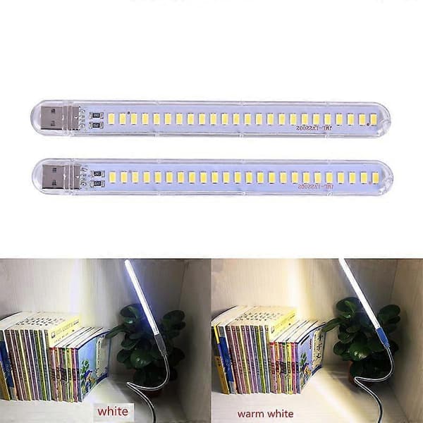 5V 12W USB LED nattlys 24 LED USB lesebordlampe boklys—ls white 1pc
