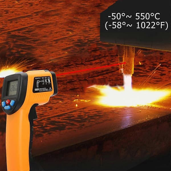 Infrarødt termometer Berøringsfri IR-temperaturpistol Digitalt pyrometer Bærbart—ls Orange
