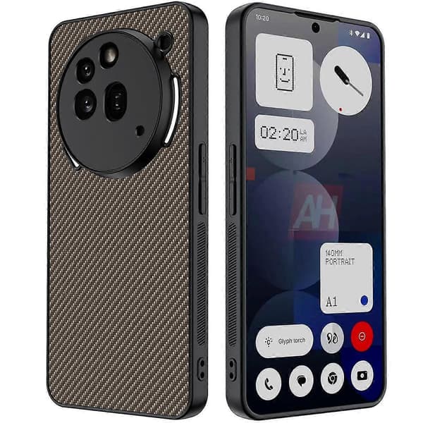 Ultratunt telefonfodral med kolfibertextur Gold For Nothing Phone 3a Pro