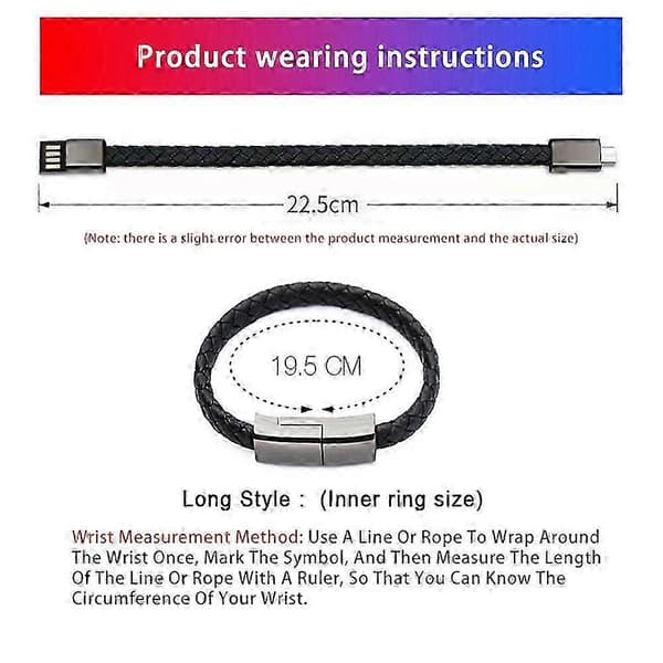 3A USB til 8-bens kreativt armbånd datakabel White