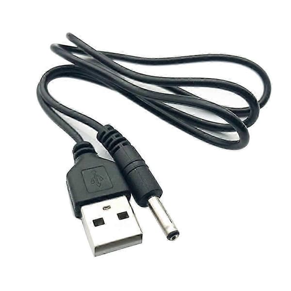 2xUSB2.0 - DC3.5mm latauskaapeli 5V virtajohto DC-latauskaapeli 50cm-musta[ls]