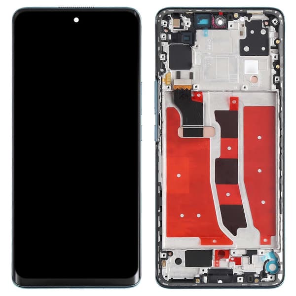KOMPATIBEL OLED LCD-skærm til Honor V40 Lite Digitizer Komplet samling med ramme Green