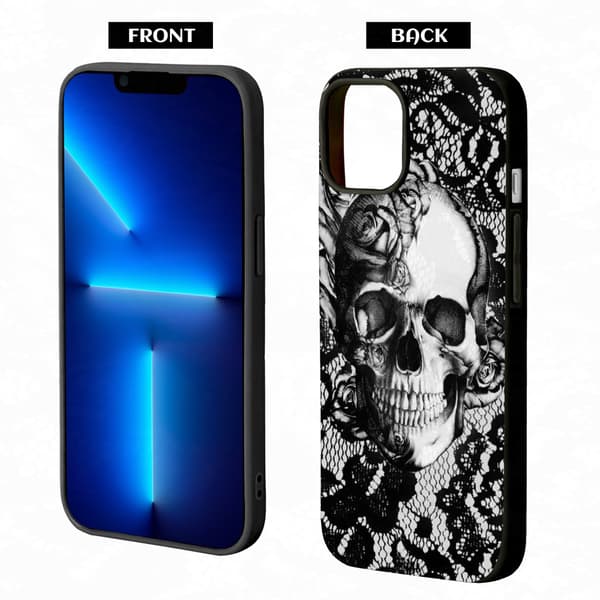 2-pak Dødningehoved iPhone 15 Pro Max Mobilcover, Malet Silikone iPhone 15 Pro Max Cover til iPhone 15 Plus 15 Pro Max Black—ls Black iPhone 15 Plus