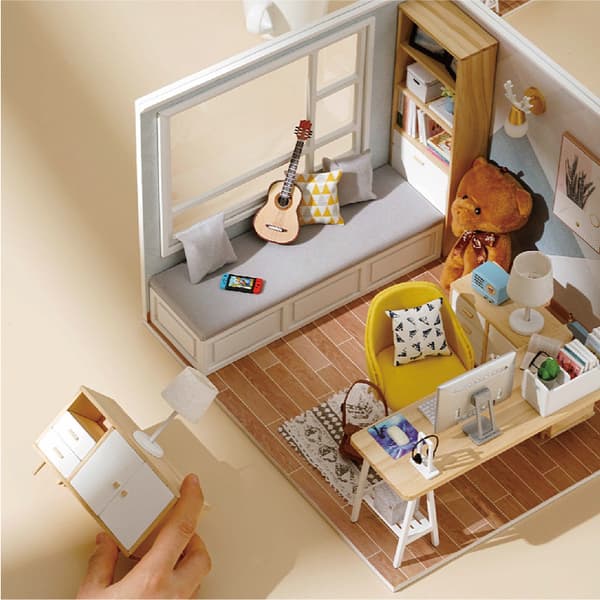DIY stuga solstudio rum 1:32 mini handgjorda presenter