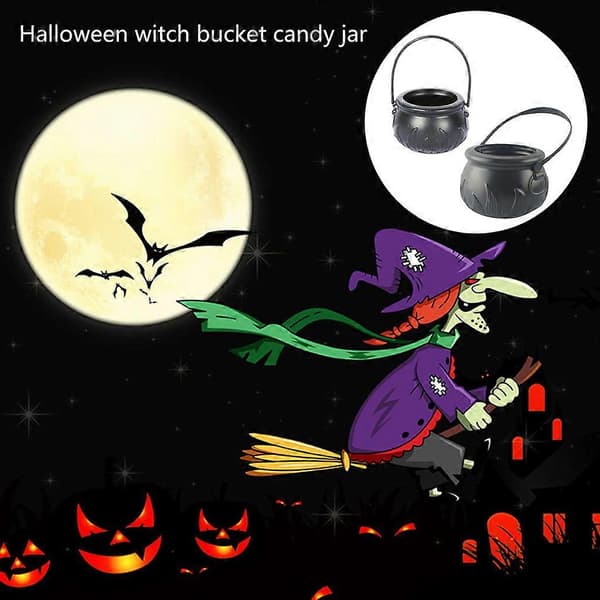 4 stk Halloween godteribøtte Simulering Brannmønster Gresskarbøtte med håndtak – ls M