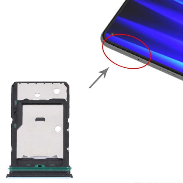 Til OnePlus Nord CE 2 5G SIM-kortbakke + Micro SD-kortbakke Green