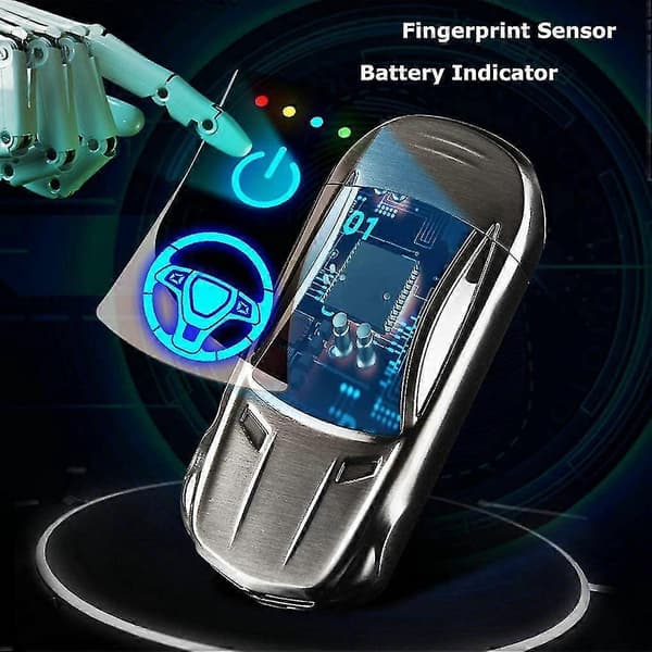 Elektrisk lighter USB genopladelig lighter med fingeraftrykssensor sportsbilsform