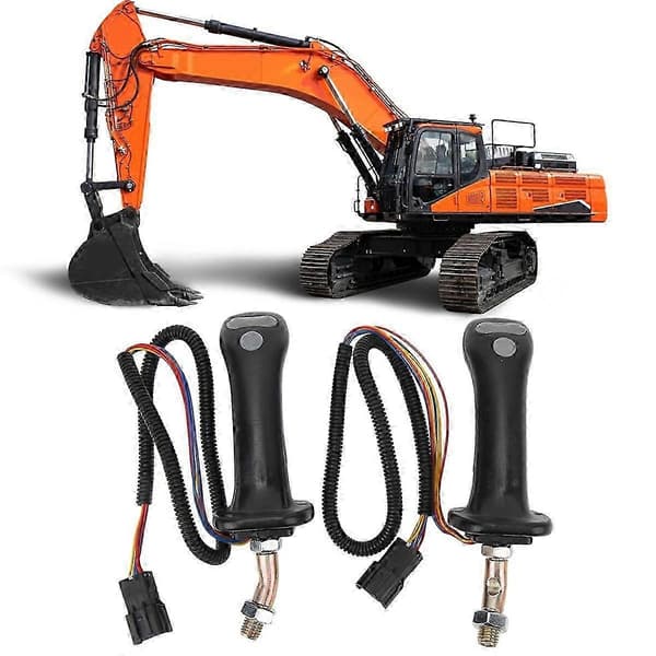 2 stk 6-pinners 3-knapps gravemaskin-joystickhåndtak for Doosan—ls