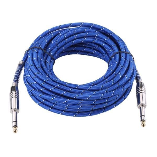 6,35 mm stereo hann-til-hann lydkabel for elgitarrmikser Stereo 10 meter