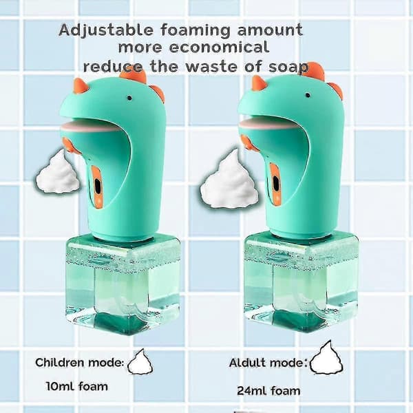 Automatisk sæbedispenser, dinosaur sæbedispenser, automatisk skummende berøringsfri håndsæbedispenser til børn