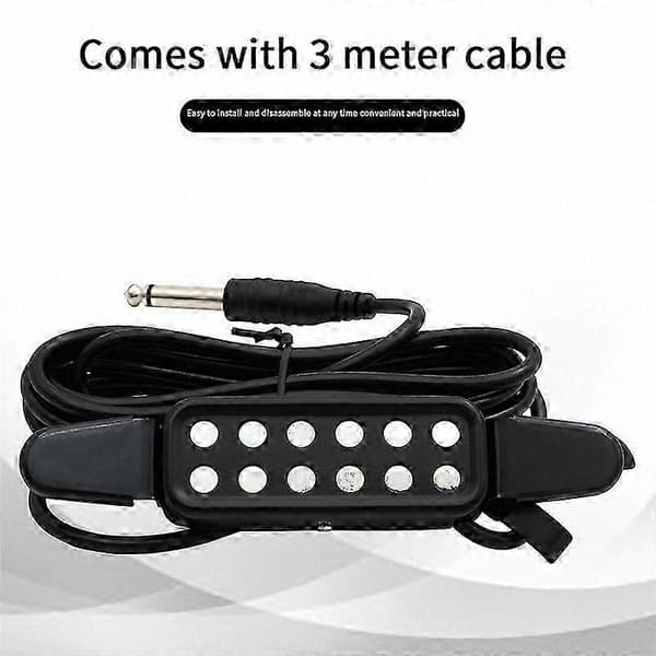 P-102 12-hulls akustisk gitar lydhull pickup magnetisk transduser—ls