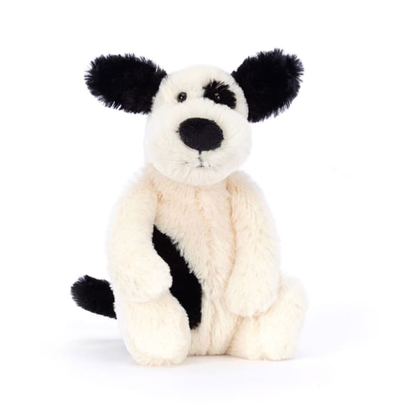 Jellycat Bashful Black & Cream Puppy Pehmolelu 18cm—ls