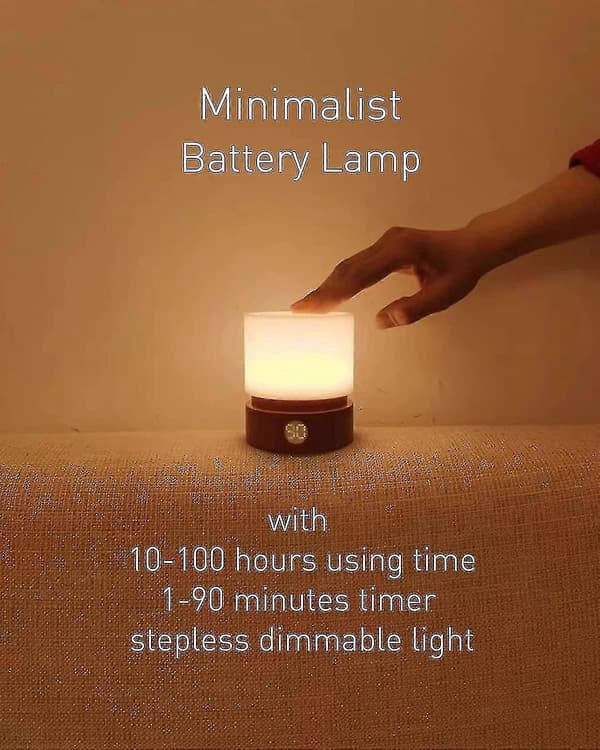 Dæmpbar Timer Natlampe - Batteridrevet Varmt Lys til Amning af Baby