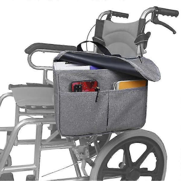 Oppbevaringsveske for rullestol Rullestolveske Rullestol armlene tilbehør Sideveske med lommer[ls] GREY
