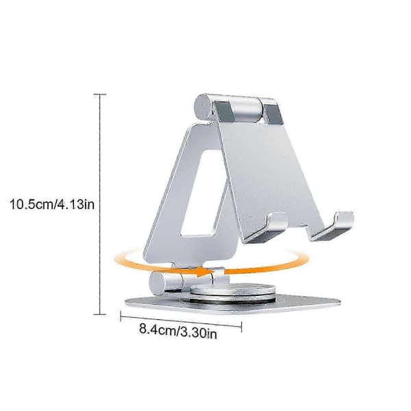 360 Justerbar Telefonholder | 360 Rotation, Multi-Vinkel Bordmontering—ls Silver