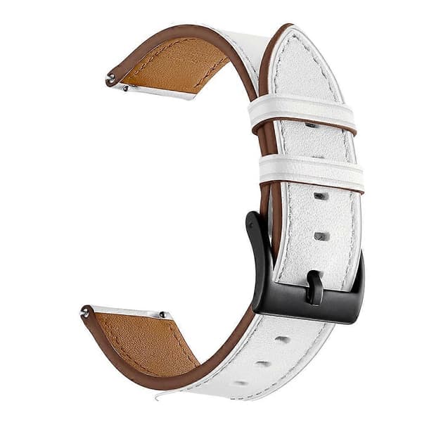 För Samsung Galaxy Watch 3 45mm Läderarmband White