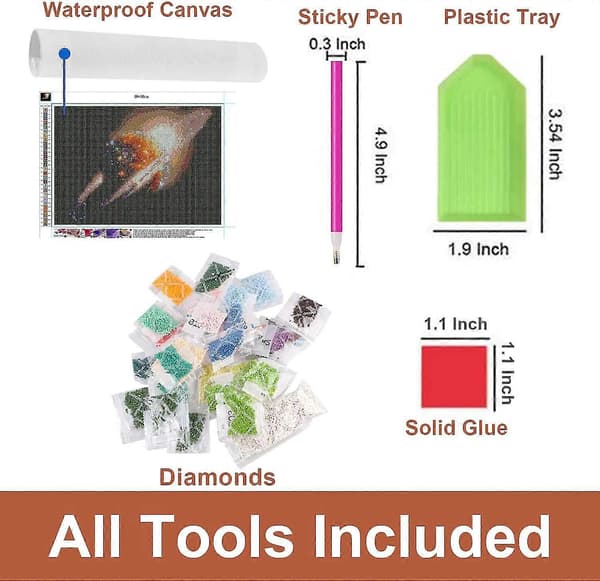 5D Diamond Painting-sæt til voksne, DIY Diamond Art 5D Diamond Painting efter nummer-sæt, Full Drill Crystal Art-sæt (Lysende Planet)