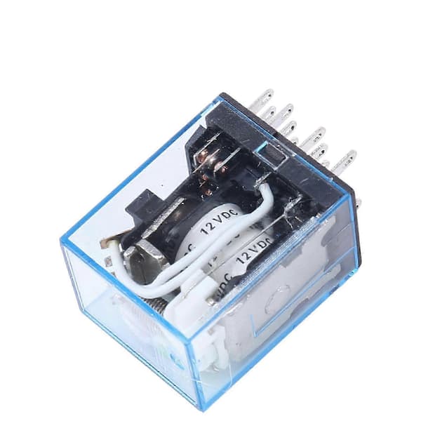 3X HH54P DC 12V spole 4PDT 14 ben elektromagnetisk strømrelæ DYF14A base Black & clear blue