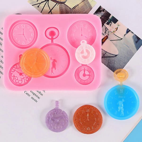 3D Lommeur & Ur Silikoneform Kagedekor Fondantform DIY Bageværktøj—ls Grey