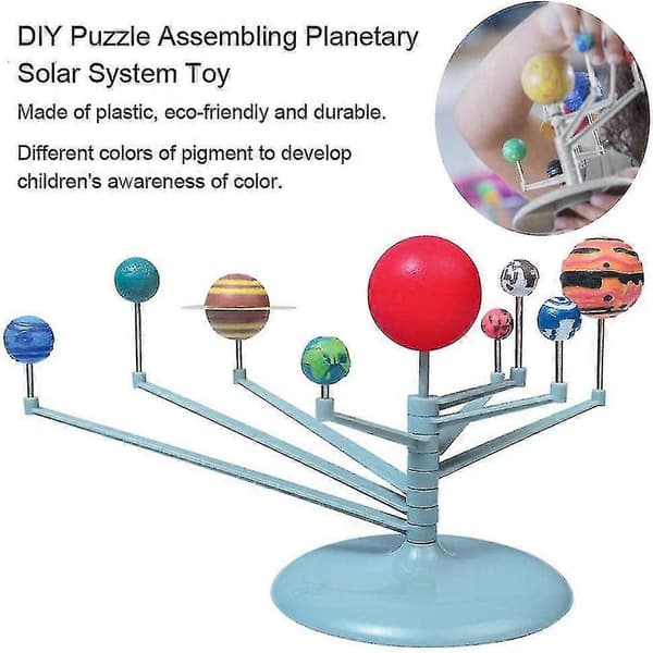 Gør-det-selv solsystem legetøj plastik planet model børne puslespil saml planet sæt børns eksperiment af solsystem stjerne