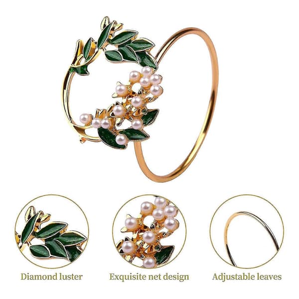 Servietring Blomst Servietringe Sæt Af 6 Metal Servietholder Til Bryllupsfest Middagsbord Dekoration—ls
