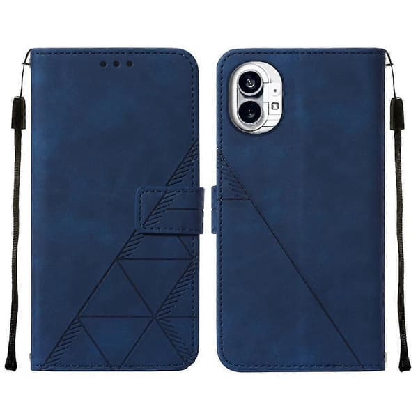 (Ny) Til Nothing Phone 1 3D præget flip-læderetui Blue