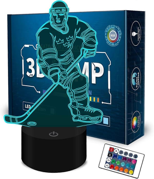 SCSYV Baseball 3D nattlys for gutter 3D illusjonslampe juleleker gaver USB baseball nattlys for barn (Baseball)—ls
