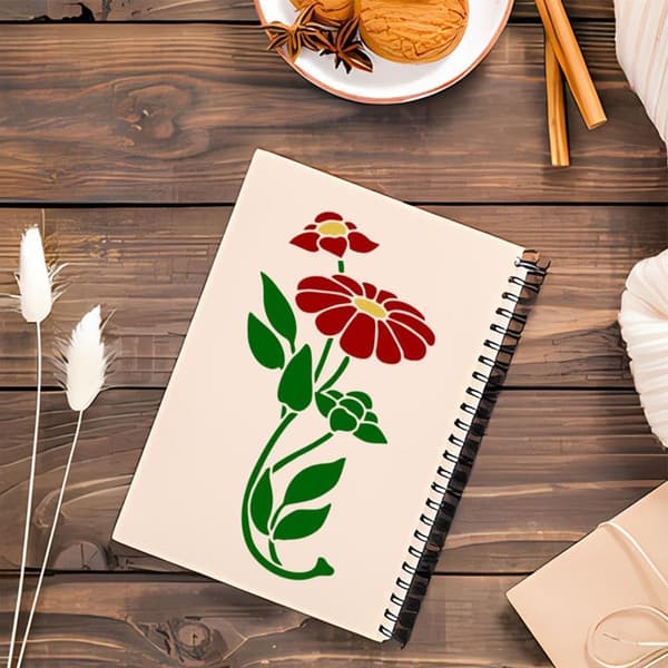Store blomsterstencils til havehegn, genanvendelige maleristencils, 8 dele pcs C- 15 cm x 7.5 cm