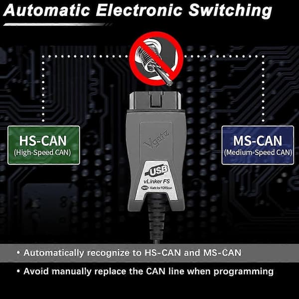 Vgate Vlinker FS ELM327 USB OBD2 bildiagnoseverktøy Not Specified