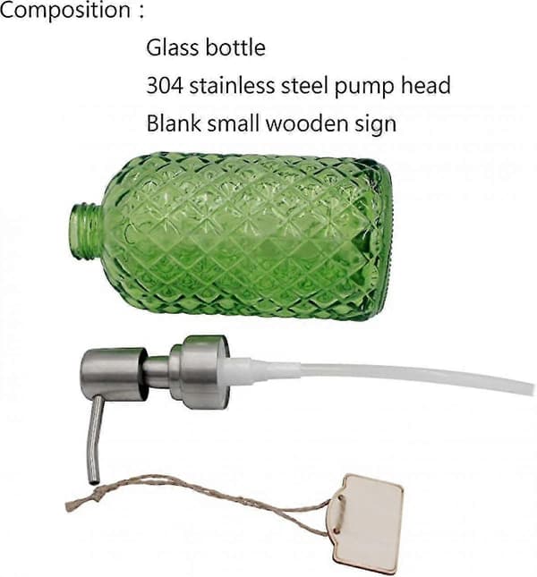 Hånddesinfeksjonsflaske Såpedispenser Baderomssåpedispenser påfyllbar flytende glasssåpedispenser for håndsåpe, lotion[ls] Green