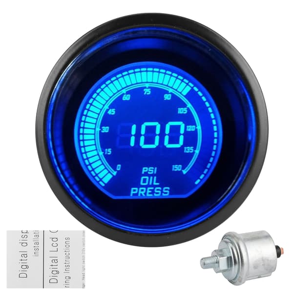 EVO-serien 12V 52mm 0-150psi tofarget oljetrykksmåler med sensor