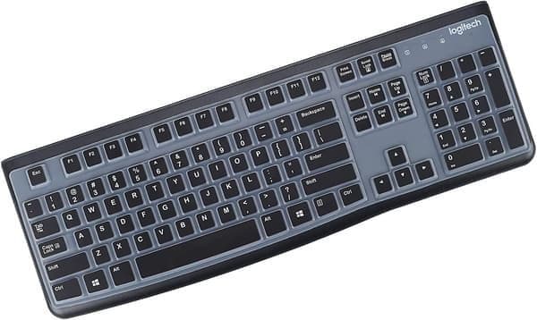 Keyboard Cover for Logitech K120 & Mk120 Wired Keyboard, Ultra Thin Logitech Mk120 & K120 Keyboard Protector - Black