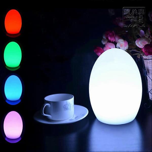 LED æggeformet bordlampe til belysning med USB-opladning – ls