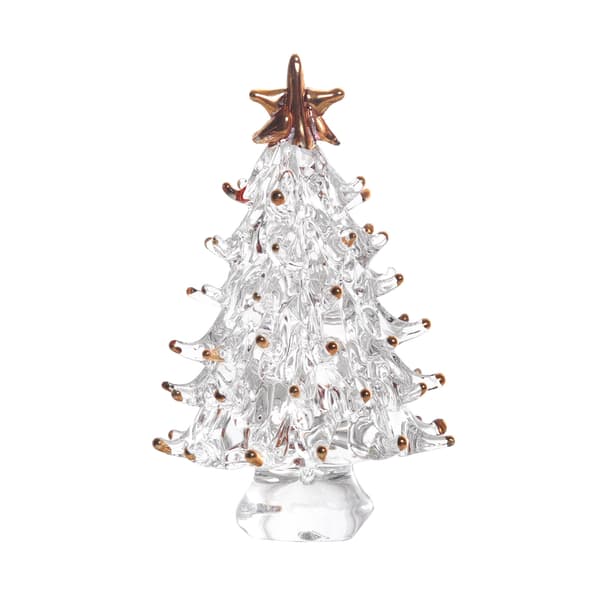 Guld juletræ K9 krystaltræ miniaturefigurer krystal