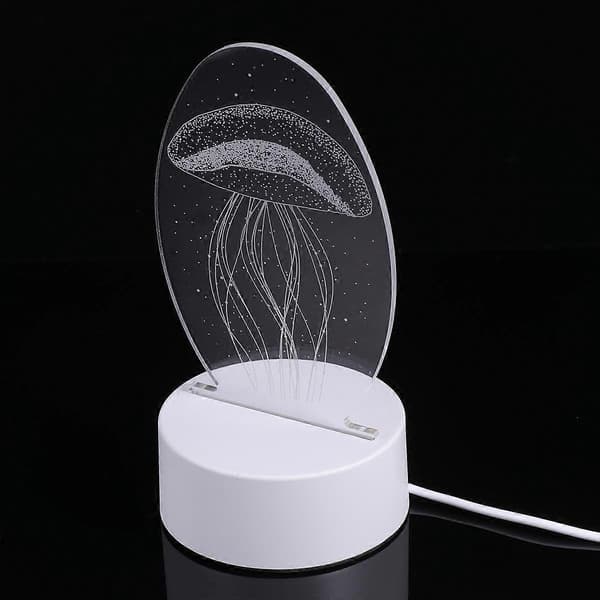 Vannmanet Liten Nattlampe for Belysning 3D Lampe USB Varmt Lys—ls